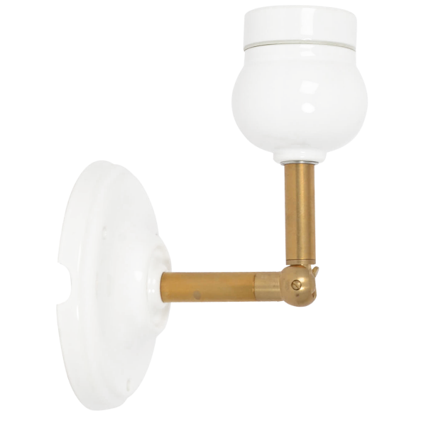 Wandleuchte "Fat Boy" Porzellan Weiss Brass