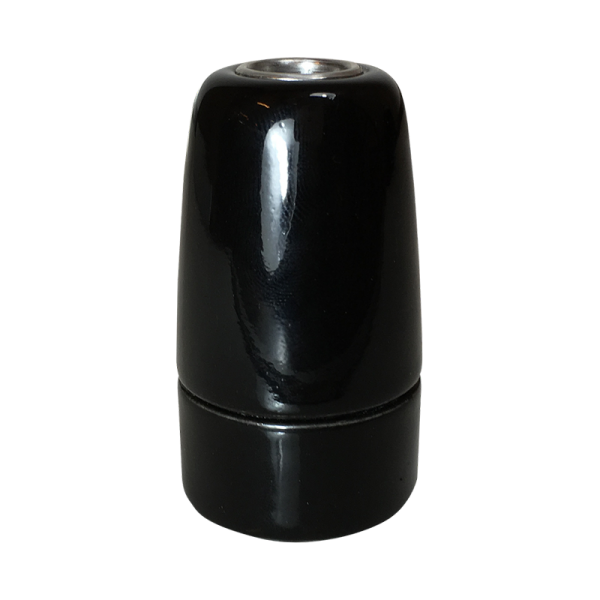 Lampenfassung E14 Porzellan schwarz