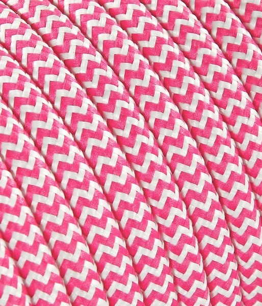 Textilkabel rosa weiss Konigs