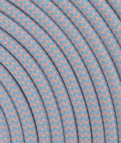 Textilkabel Rosa/ Softblau "Zick-Zack" TO70|TO71, 3 x 0,75mm²