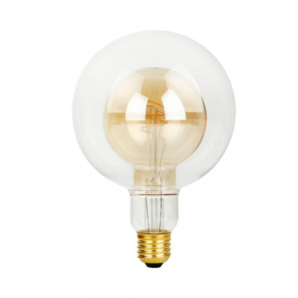 LED E27 Filament Flex Double Globe Dimmbar Klar & Gold On