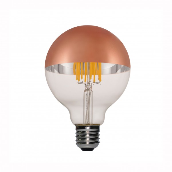 LED G95 Spiegelkopf 7W E27 Kupfer