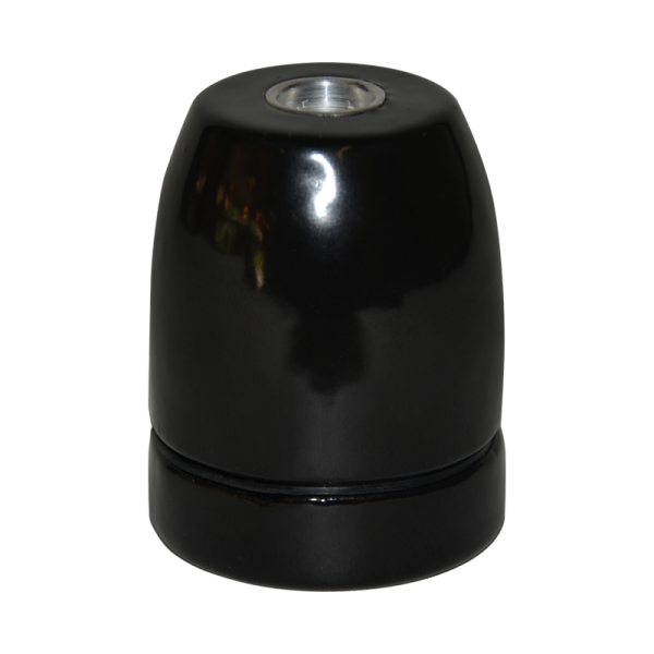Lampenfassung E27 Porzellan schwarz "Classic"