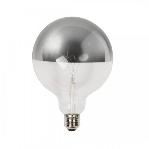 LED-Leuchtmittel G95 Spiegelkopf Silber E27, 2700K, 780lm