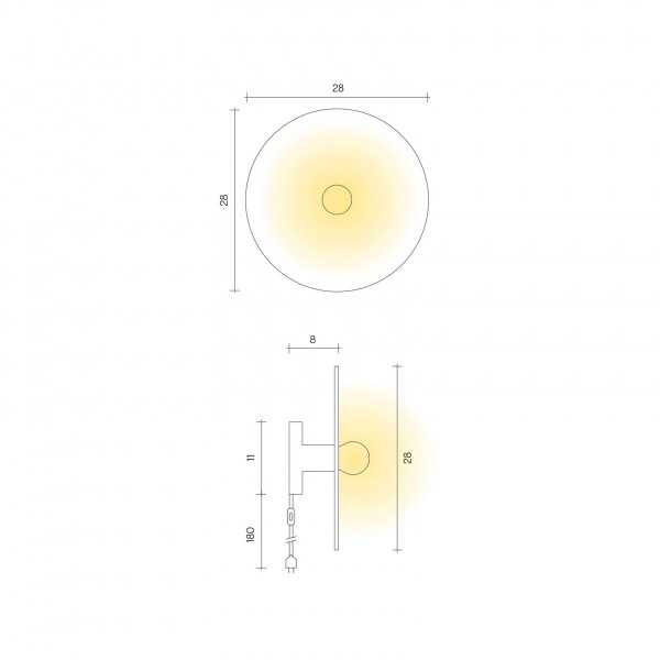 Keramik Wandlampe Deimos mit Anschlusskabel | atelier mond