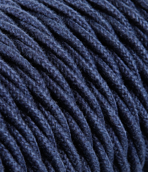 Textilkabel Jeansblau verdrillt TR410, 3 x 0,75mm²