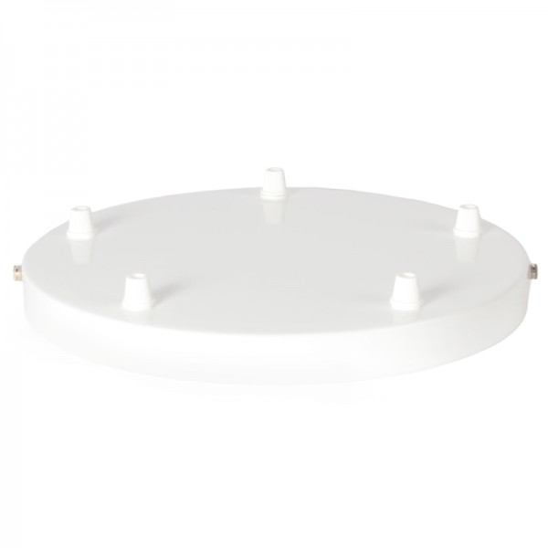 Lampenbaldachin 5-Loch 26cm XL Metall Weiss