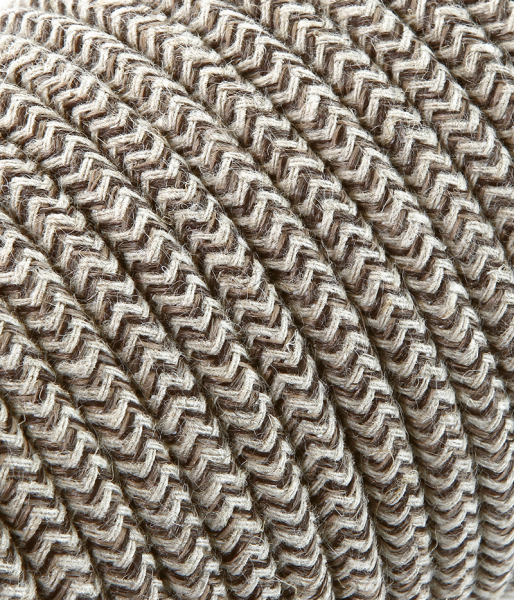 Textilkabel Sabbia/Braun "Zick-Zack" TO447, 2 x 0,75mm²