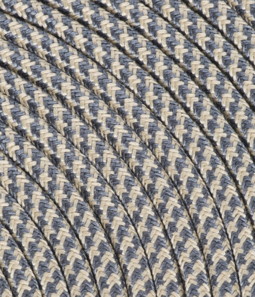 Textilkabel Sabbia/Graphit "Caro" TO553, 3 x 0,75mm²