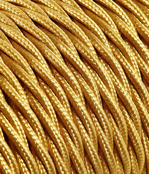 Textilkabel Gold verdrillt TO68, 3 x 0,75mm²
