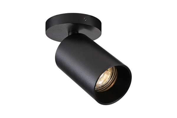 Wand- und Deckenleuchte SpotOn 1 Circle schwarz | Antidark