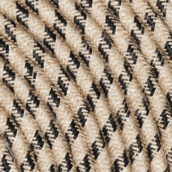 Textilkabel Jute/Schwarz TO252, 3 x 0,75mm²