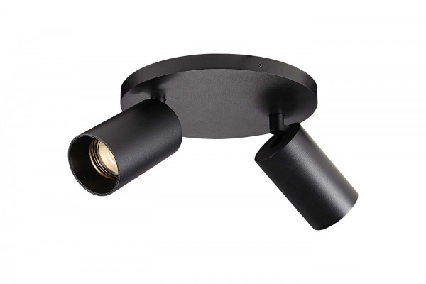 Wand- und Deckenleuchte SpotOn 2 Circle Schwarz | Antidark