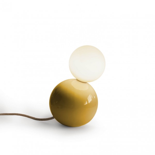 Keramik Tischlampe Antares - curry | atelier mond