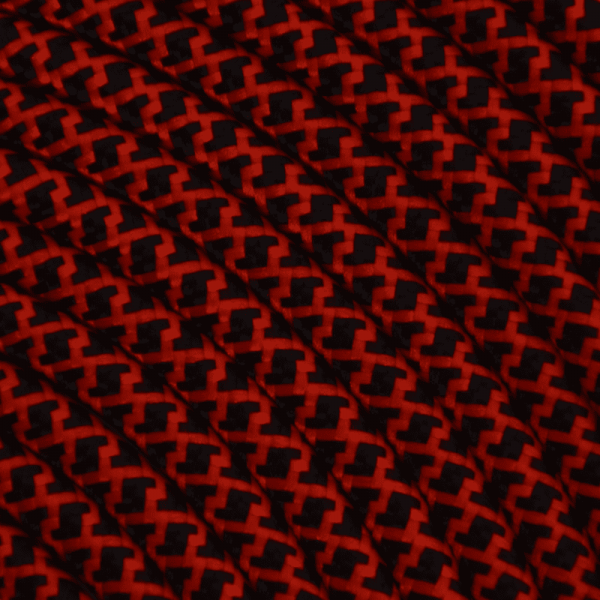 Textilkabel Rot/ Schwarz "Caro" TO57|TO62, 3 x 0,75mm²