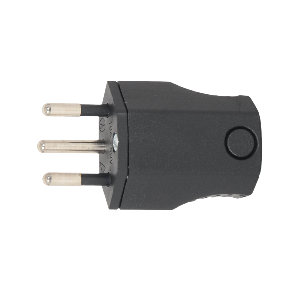 3-poliger Stecker schwarz T12, Kabelauslass oben/unten