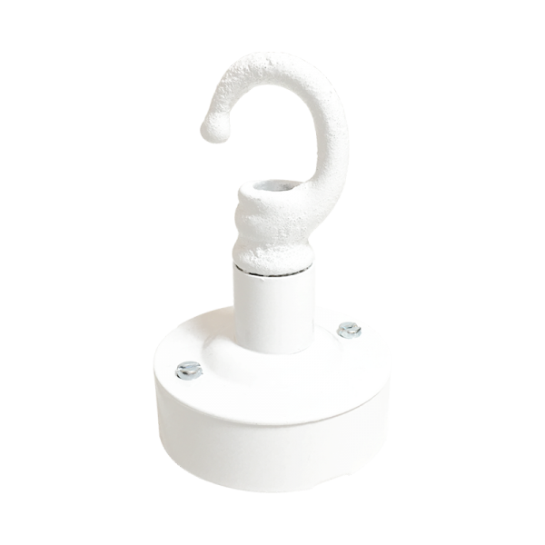 Lampenbaldachin Industrie Weiss mit Haken