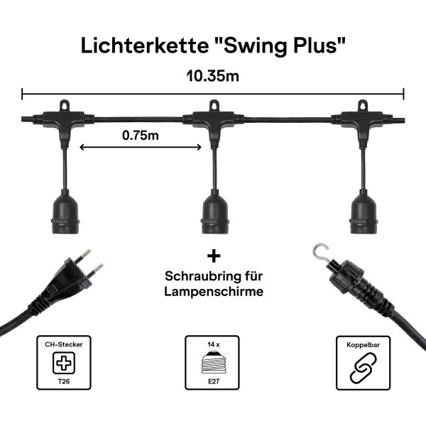 Lichterkette Modular "Swing Plus" 10,35m für Lampenschirm