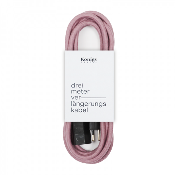 Verlängerungskabel Textil Antik Rosa TO434