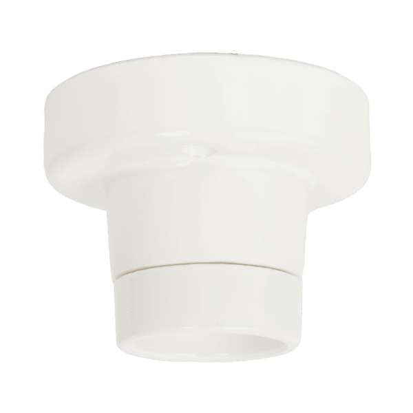 Aufbaufassung E27 Porzellan Glanz Classic Weiss