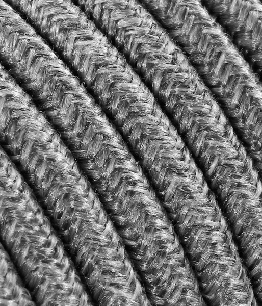 Textilkabel Baumwolle Grau, 3 x 1.5mm²