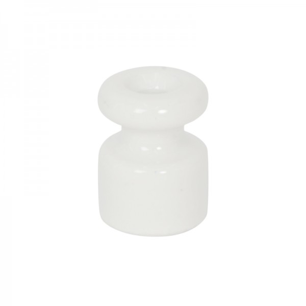 Porzellan Isolator / Kabelhalter Weiss