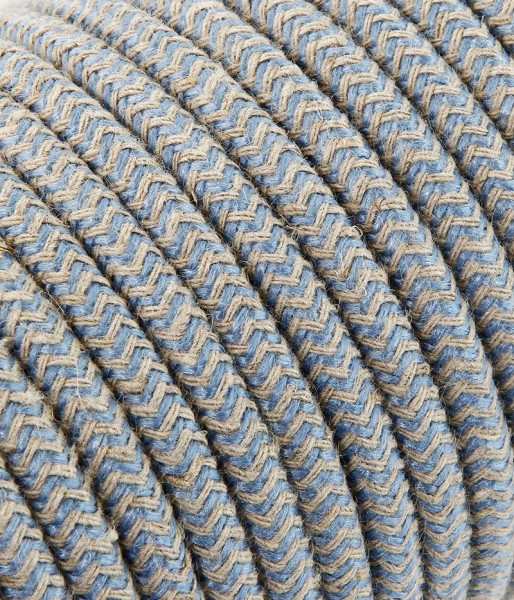 Textilkabel Sabbia/Blau "Zick-Zack" TO446, 2 x 0,75mm²