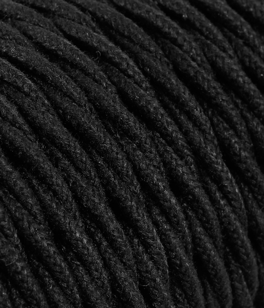 Textilkabel Jeans Schwarz verdrillt TR414, 3 x 0,75mm²