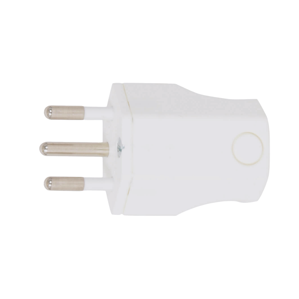 3-poliger Stecker Weiss T12, Kabelauslass oben/unten