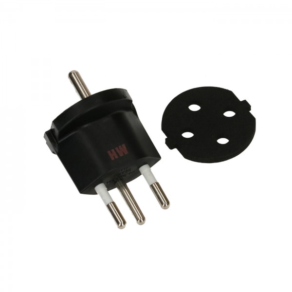 Fixadapter Typ12/Schuko 3-polig Schwarz