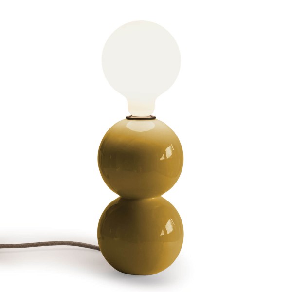 Keramik Tischlampe Astra M E27 - curry | atelier mond