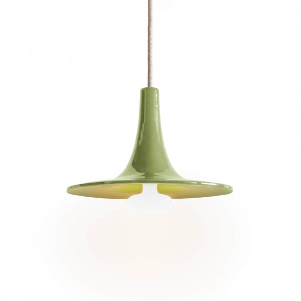 Keramik Pendellampe Andromeda - sage | atelier mond