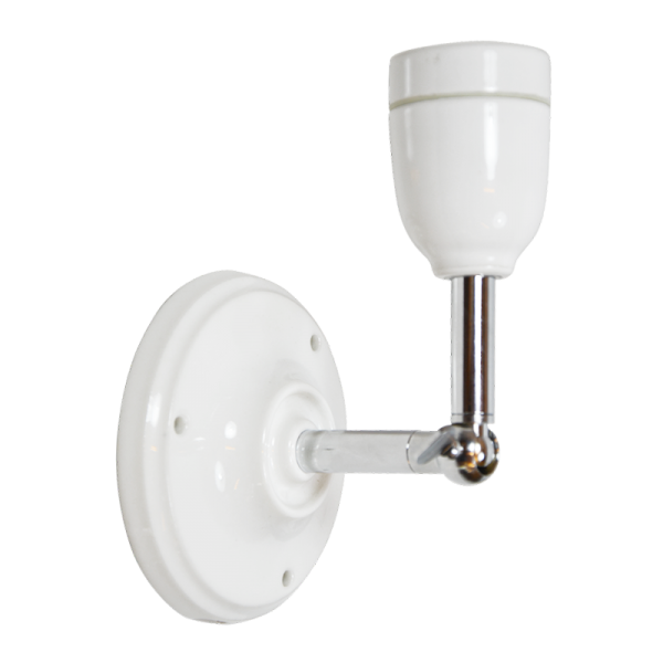 Wandleuchte "High Neck" Weiss Chrome Porzellan